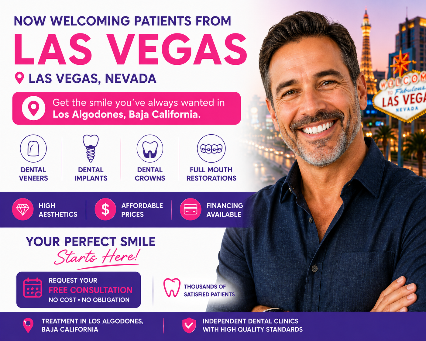 Carillas dentales para pacientes de Las Vegas Nevada en Los Algodones